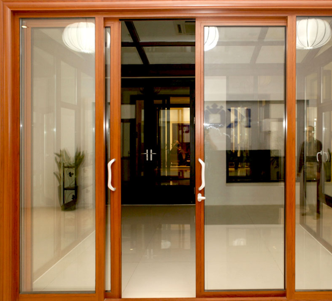 cửa nhôm việt pháp màu nâu cà phê