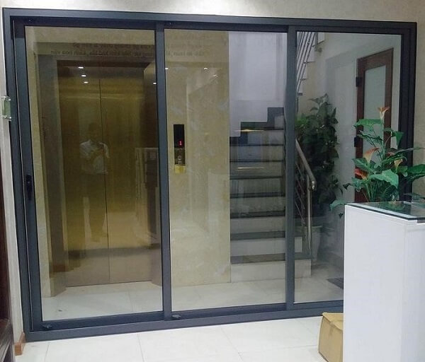 Cửa lùa nhôm xingfa màu xám ghi