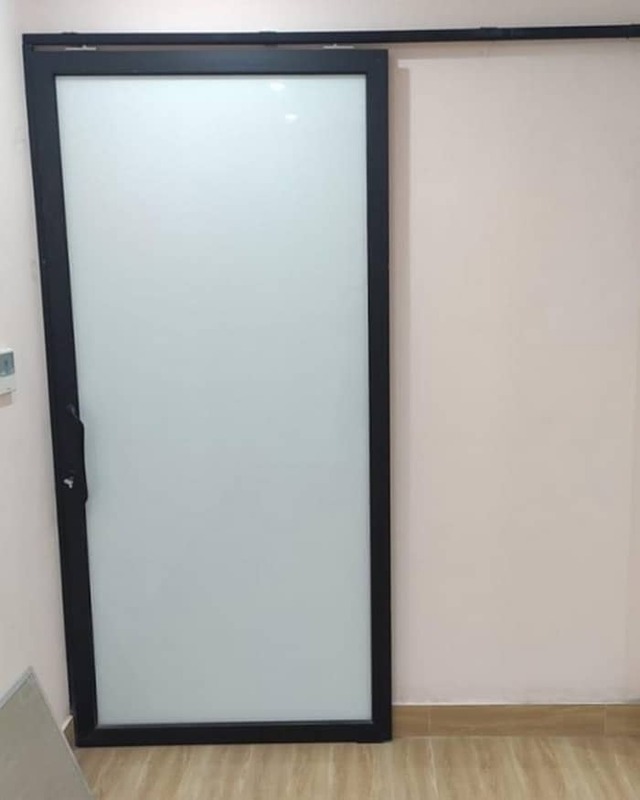 Cửa nhôm Xingfa 1 cánh phòng ngủ thiết kế mở trượt
