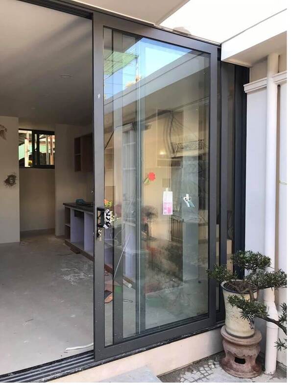 Cửa đi mở trượt (lùa) hệ 55